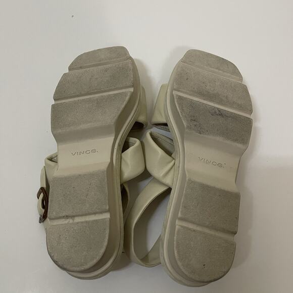 Vince. Bowie Lug Sandal in Moonlight White Leather strappy platform sandals 9.5 - Picture 7 of 7